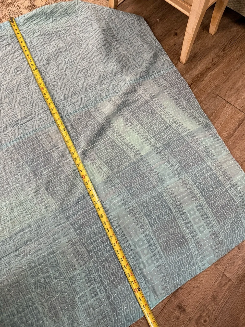 Handmade Twin 79”x51” Kantha Quilt
